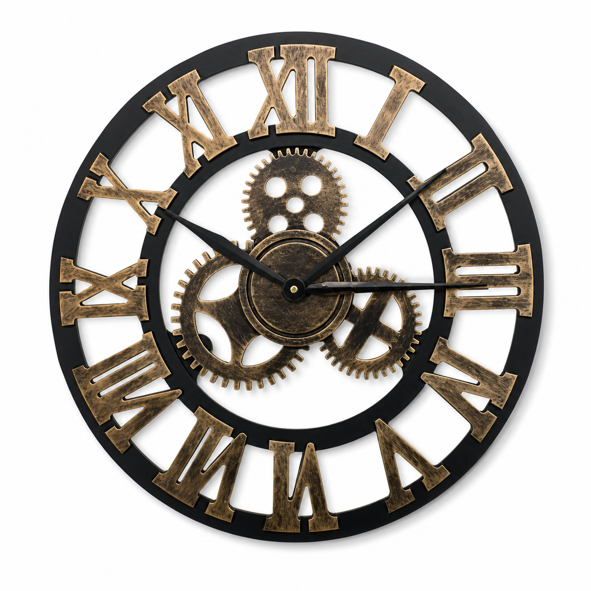 Horloge Murale Bois Engrenages 30–40 cm Silencieuse — 4 Modèles