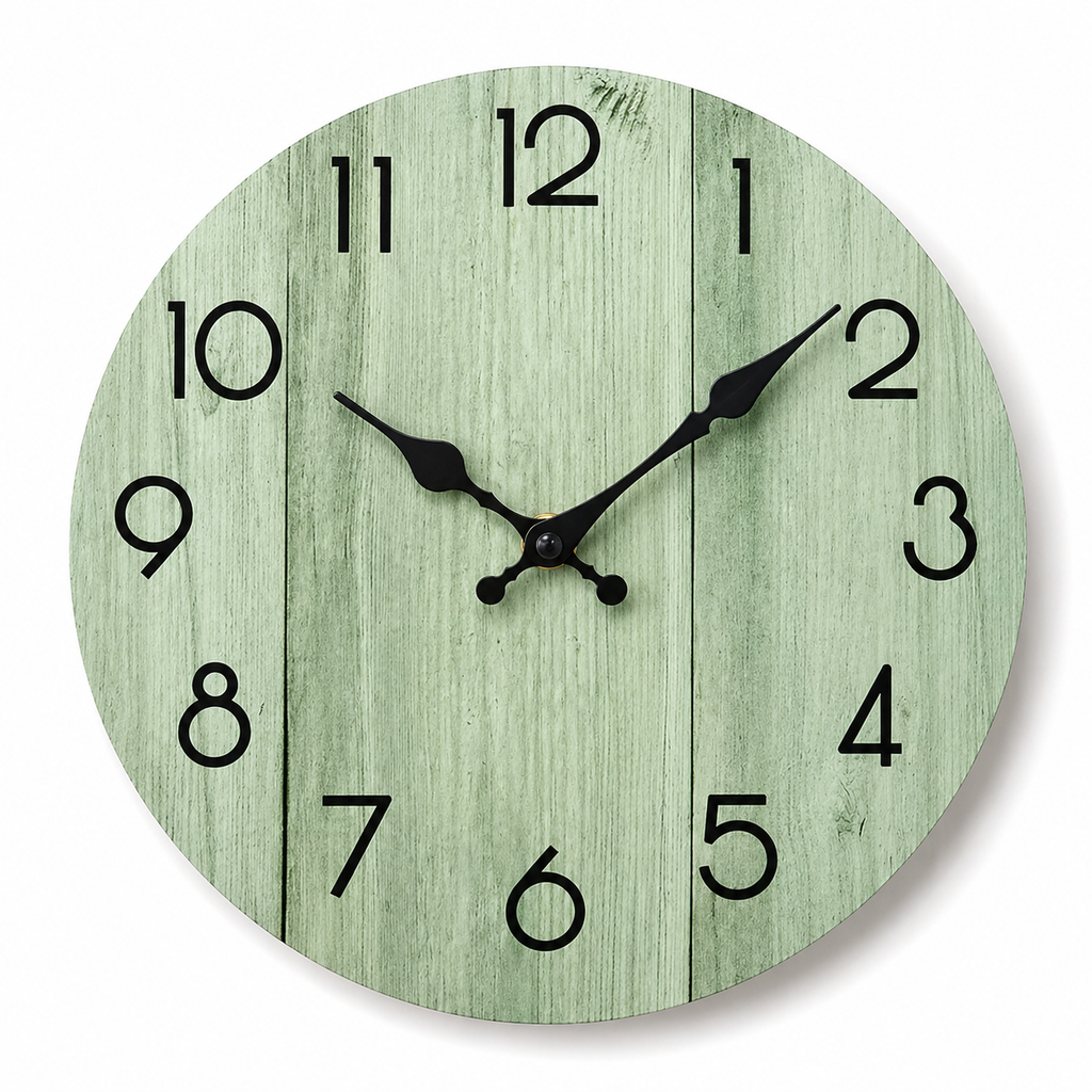 Horloge Murale Bois Moderne 25 cm Silencieuse — 5 Modèles