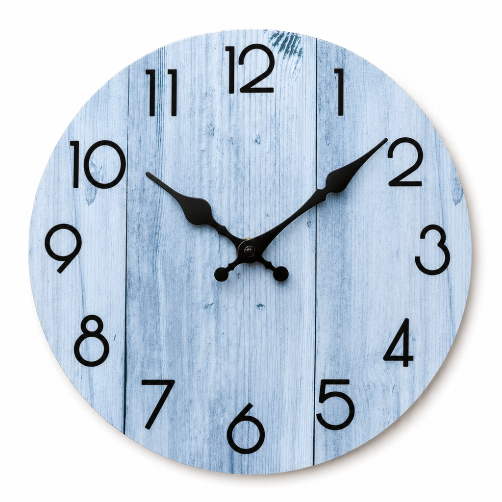 Horloge Murale Bois Moderne 25 cm Silencieuse — 5 Modèles
