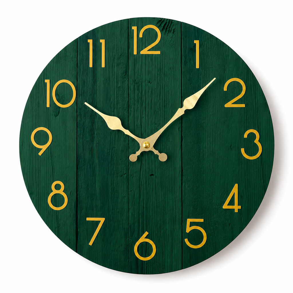 Horloge Murale Bois Moderne 25 cm Silencieuse — 5 Modèles