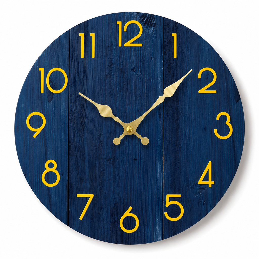 Horloge Murale Bois Moderne 25 cm Silencieuse — 5 Modèles
