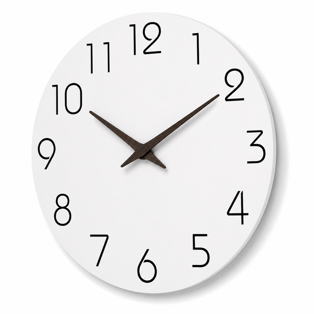 Horloge Murale Bois Blanc Silencieuse — 4 Tailles