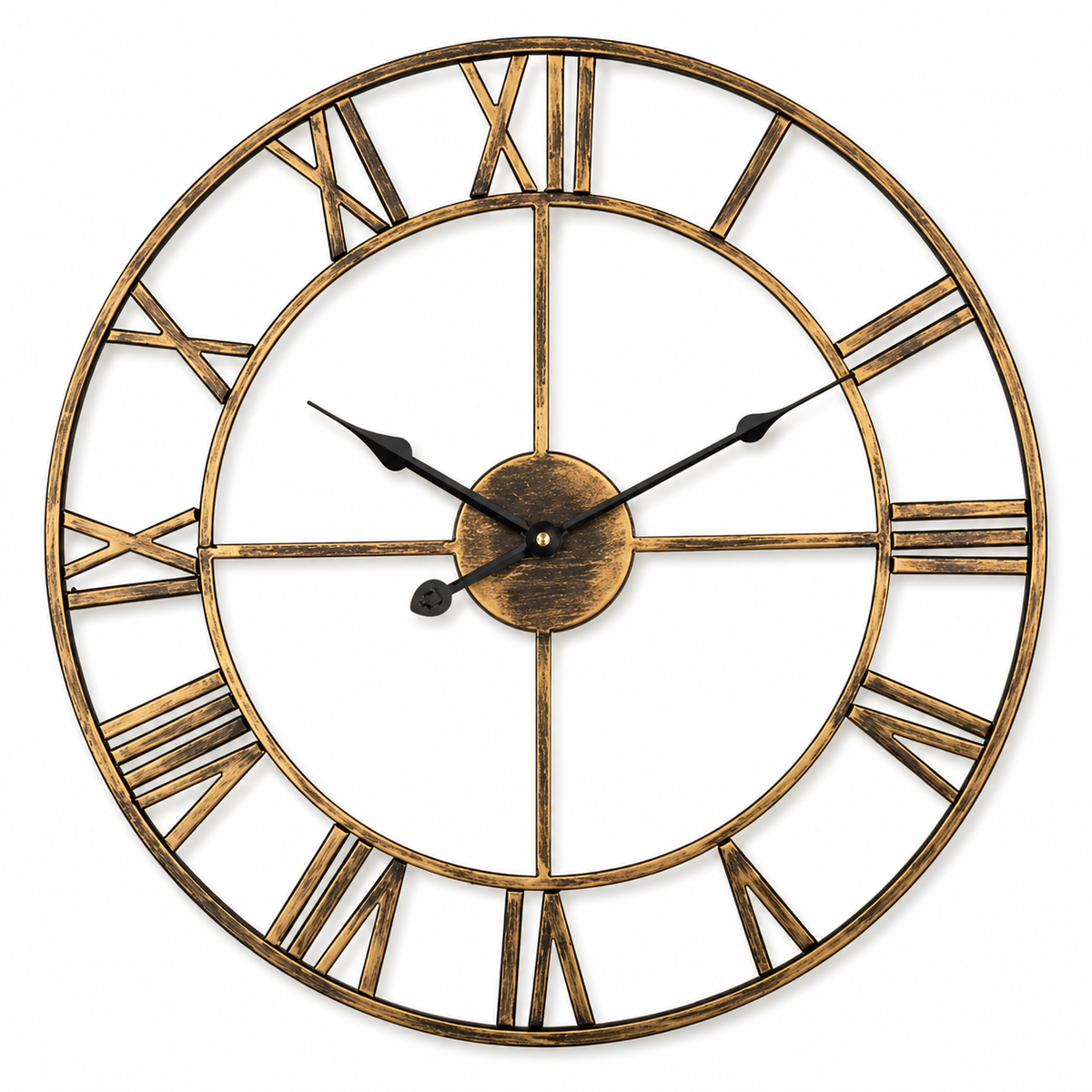Horloge Murale Métal Vintage 40cm et 60cm Silencieuse 2 Modèles