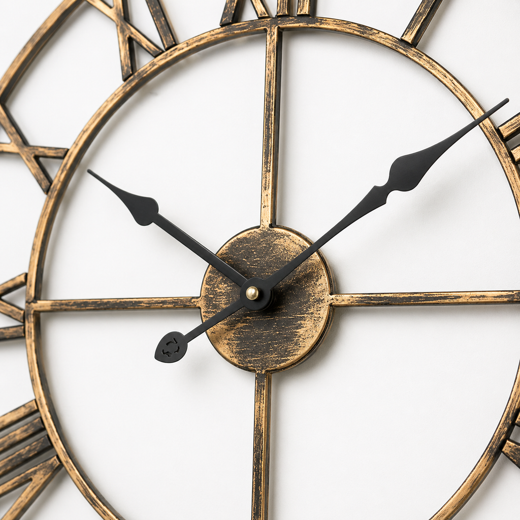 Horloge Murale Métal Vintage 40cm et 60cm Silencieuse 2 Modèles