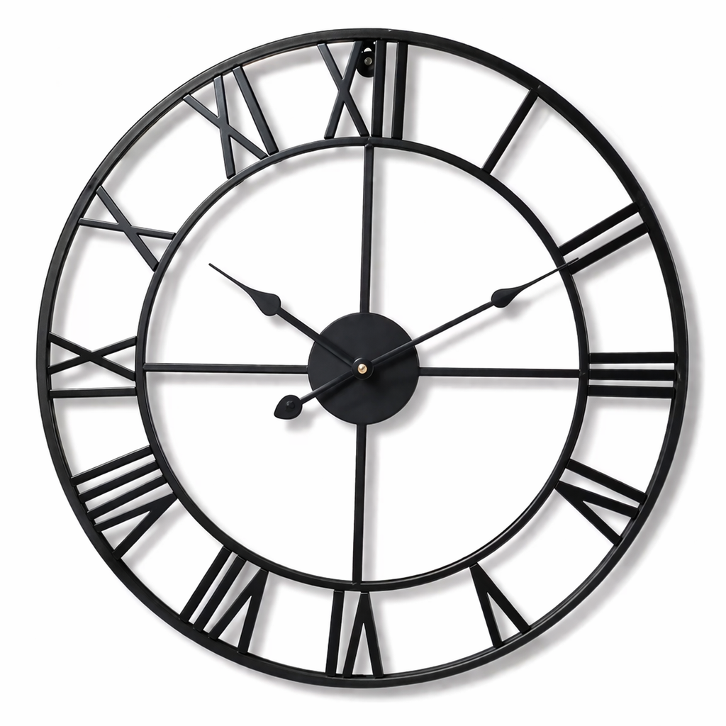 Horloge Murale Métal Vintage 40cm et 60cm Silencieuse 2 Modèles