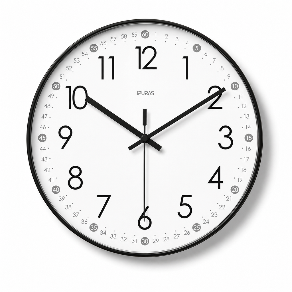 Horloge Murale 30–35 cm Minutes Apparentes — 8 Modèles