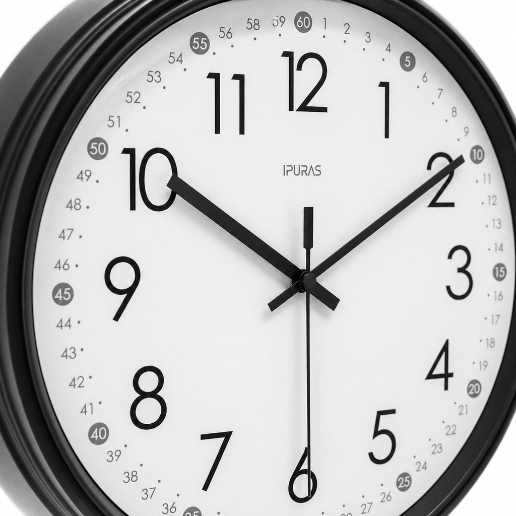 Horloge Murale 30–35 cm Minutes Apparentes — 8 Modèles