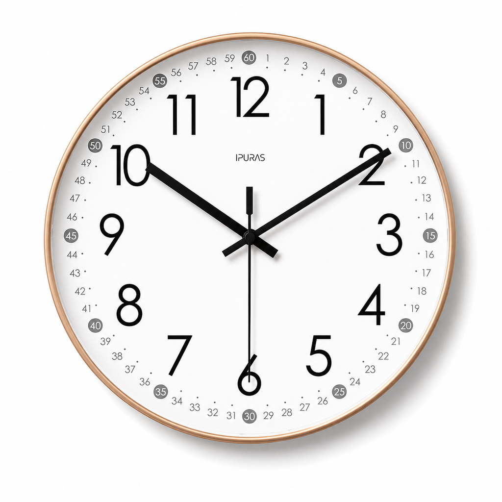 Horloge Murale 30–35 cm Minutes Apparentes — 8 Modèles
