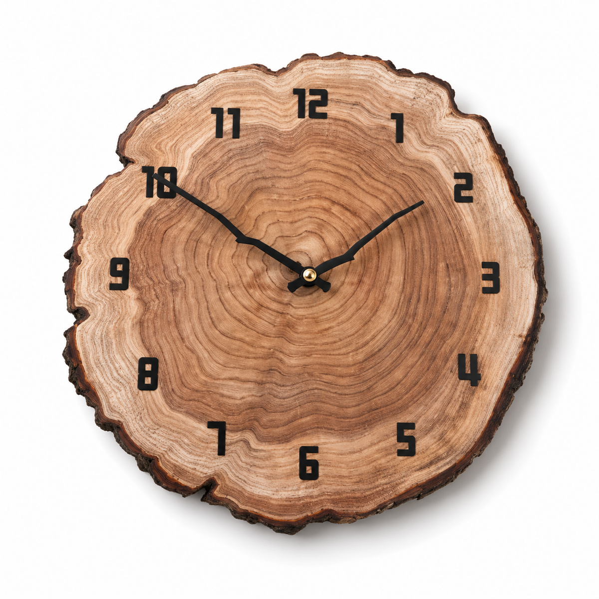 Horloge Murale Bois Bambou 30 cm Silencieuse Motif Cernes