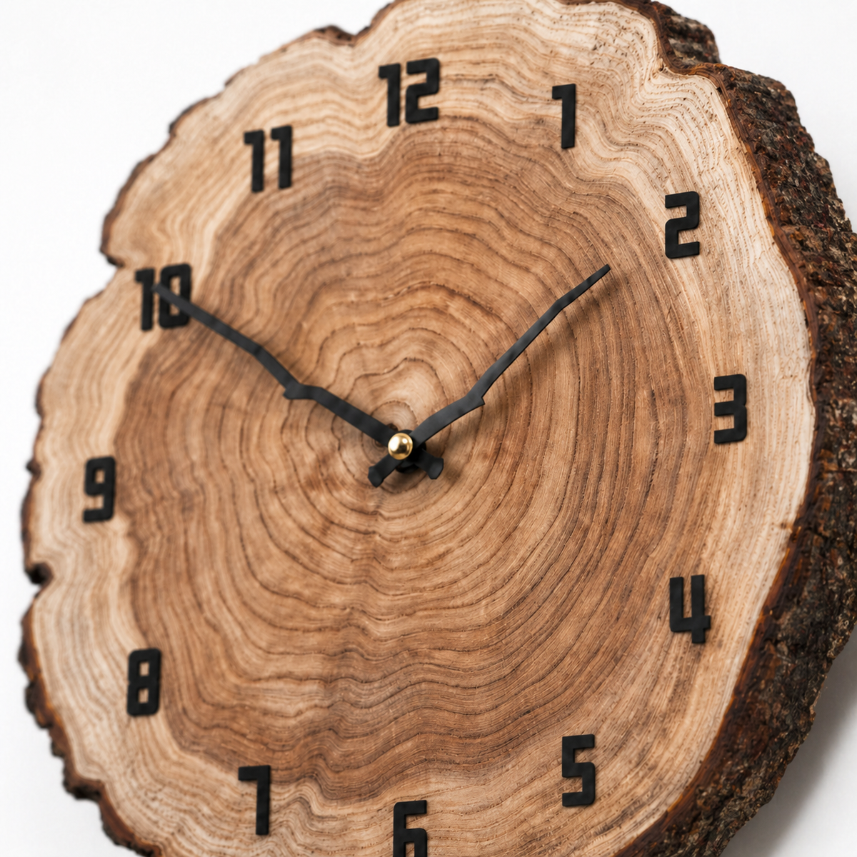 Horloge Murale Bois Bambou 30 cm Silencieuse Motif Cernes