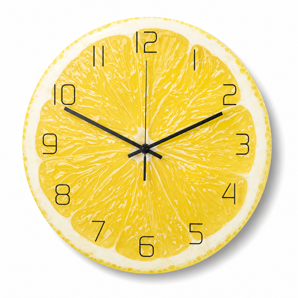 Horloge Murale 30 cm Silencieuse Motif Fruit — 4 Modèles