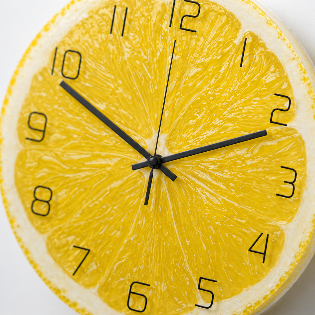 Horloge Murale 30 cm Silencieuse Motif Fruit — 4 Modèles