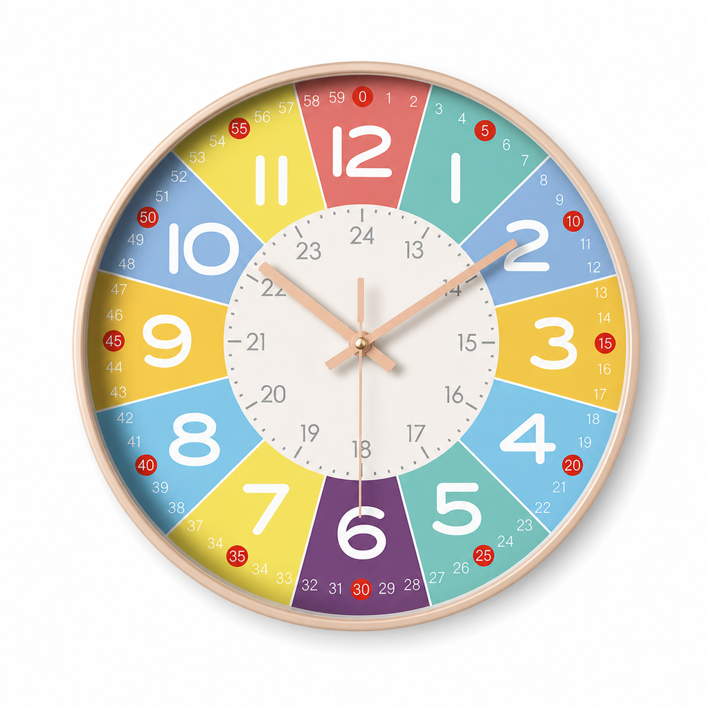Horloge Murale Cadran Heures Minutes 20 cm Silencieuse — 6 Modèles
