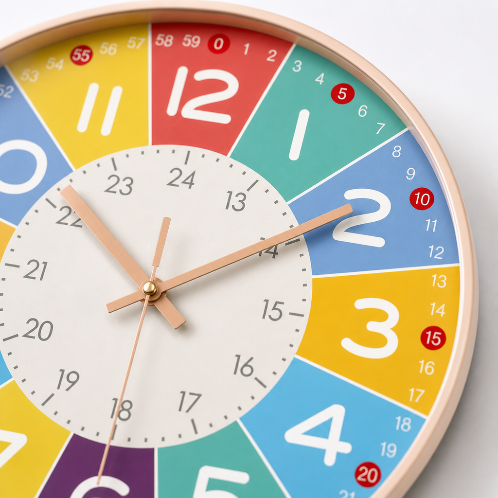 Horloge Murale Cadran Heures Minutes 20 cm Silencieuse — 6 Modèles