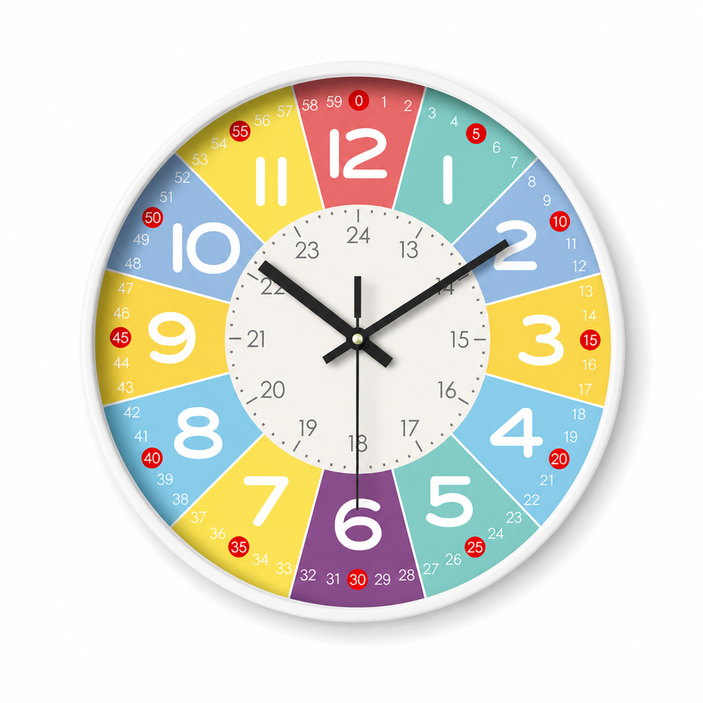 Horloge Murale Cadran Heures Minutes 20 cm Silencieuse — 6 Modèles