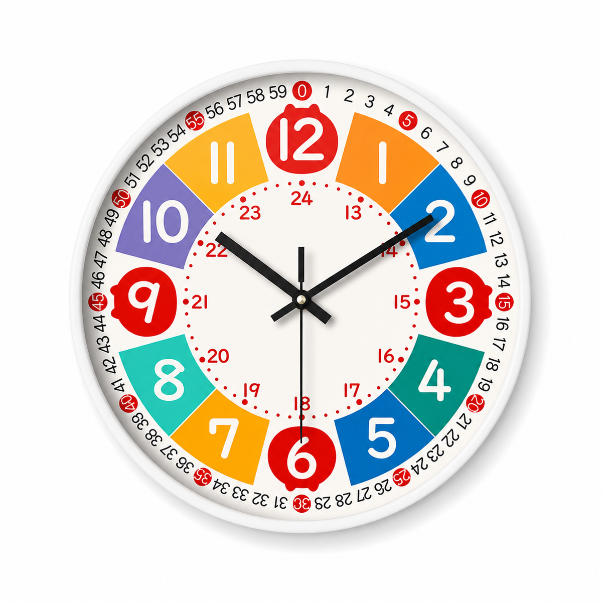 Horloge Murale Cadran Heures Minutes 20 cm Silencieuse — 6 Modèles