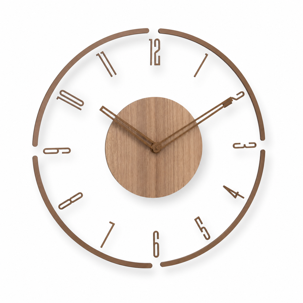 Horloge Murale Bois Acrylique 35 cm Silencieuse — 4 Modèles