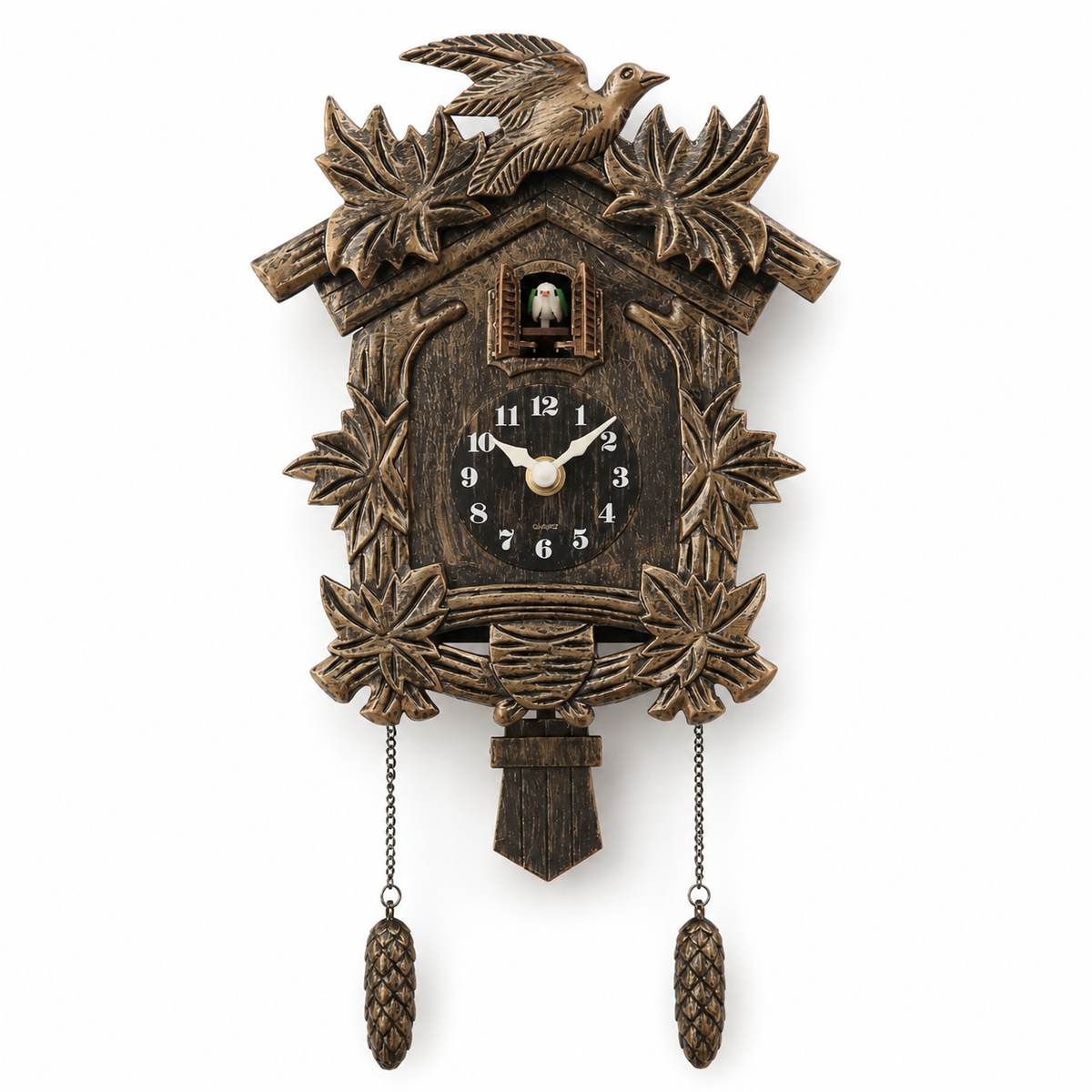 Horloge Murale Coucou Résine 38 cm Pendule Sonore