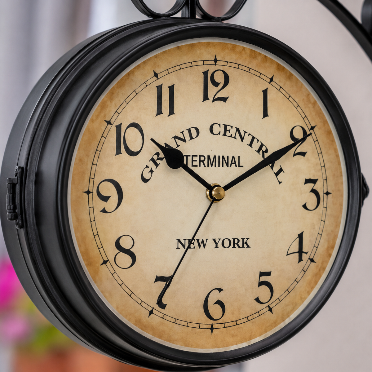 Horloge Murale Fer Double Face 22 cm — 2 Modèles