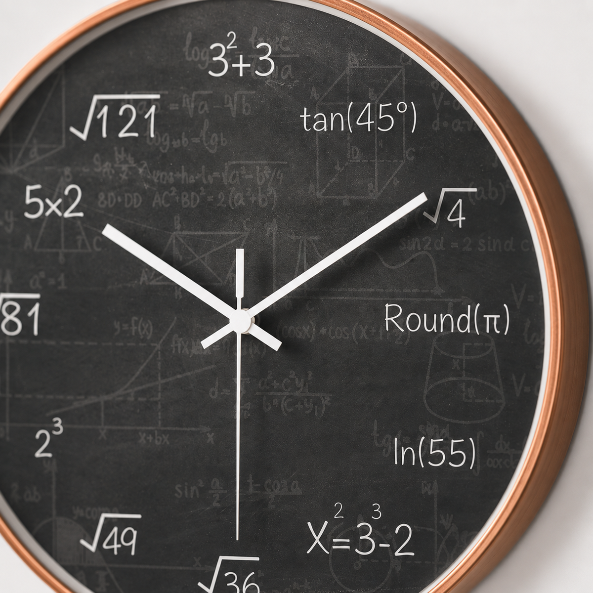 Horloge Murale Silencieuse 20 cm Motif Mathématiques — 4 Modèles