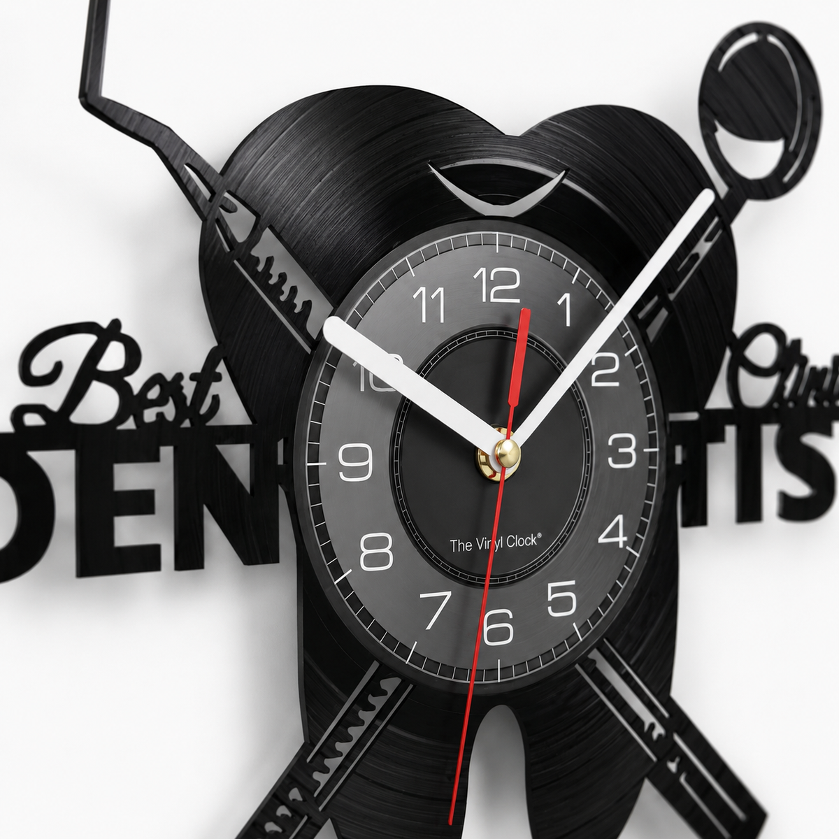 Horloge Murale Vinyle Silencieuse 30 cm Motif Dentiste — 8 Modèles