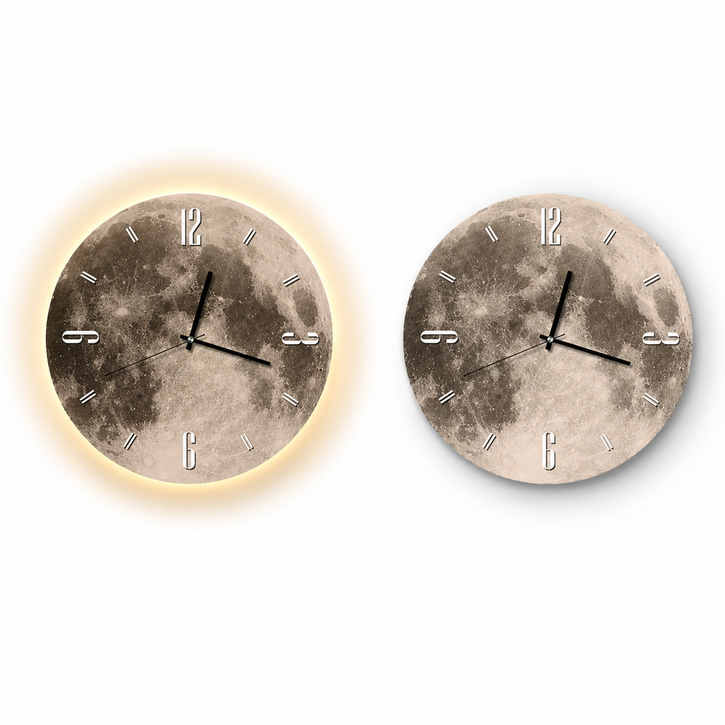 Horloge Murale LED Acrylique 50 cm Silencieuse — 2 Modèles