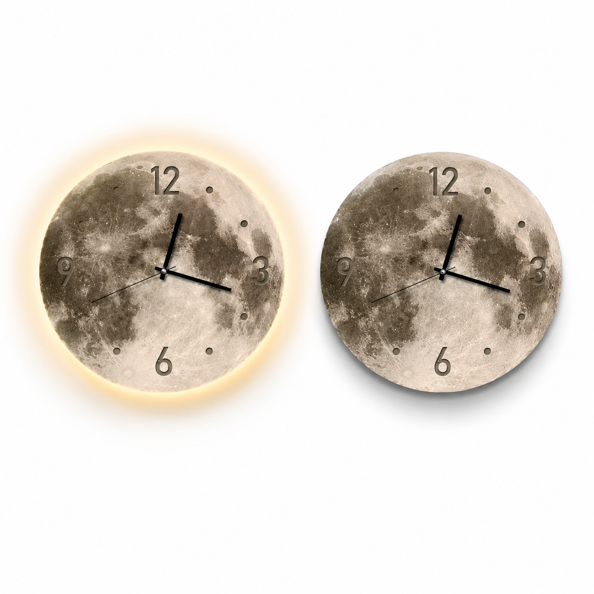 Horloge Murale LED Acrylique 50 cm Silencieuse — 2 Modèles
