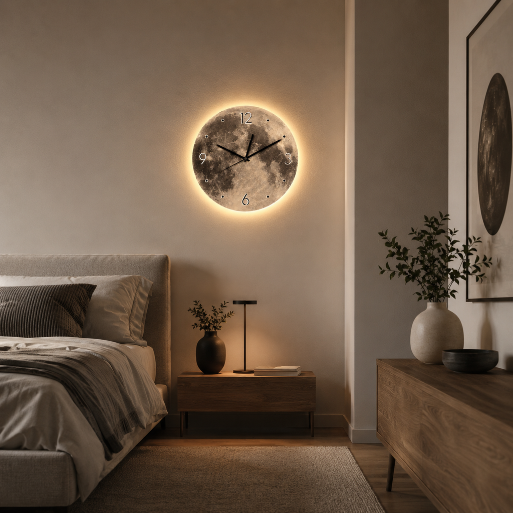 Horloge Murale LED Acrylique 50 cm Silencieuse — 2 Modèles