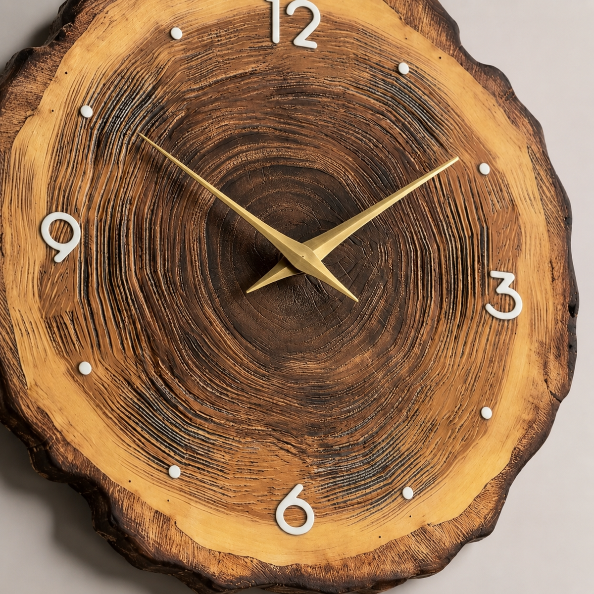 Horloge Murale Bois Tranche d'Arbre 30cm 35cm 40cm Mécanisme Silencieux