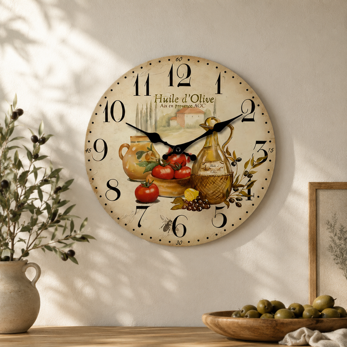 Horloge Murale Cuisine Bois MDF 30cm/40cm Mécanisme Silencieux