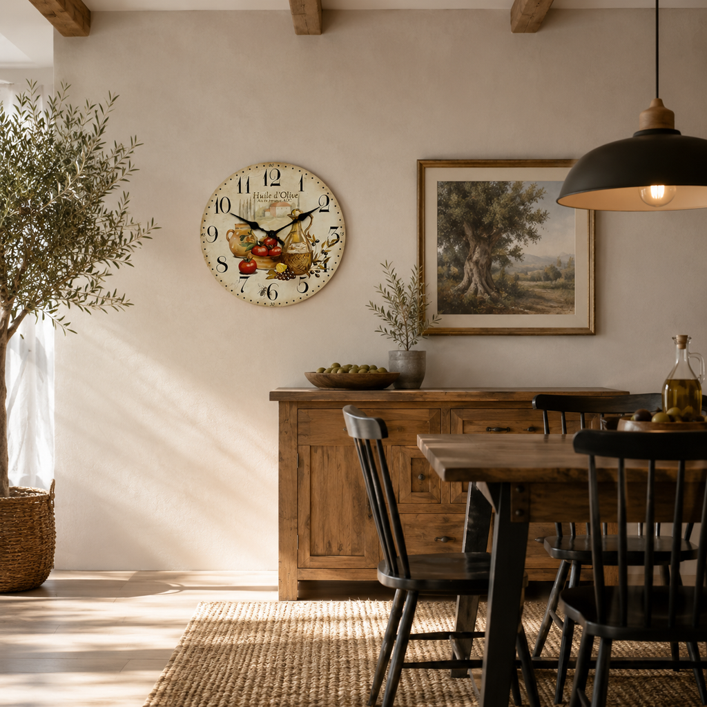 Horloge Murale Cuisine Bois MDF 30cm/40cm Mécanisme Silencieux