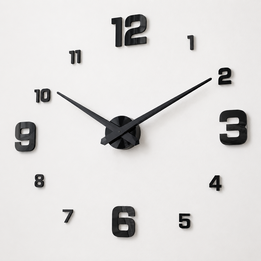 Horloge Murale Grand Format Acrylique Silencieuse 60–120cm 5 Modèles