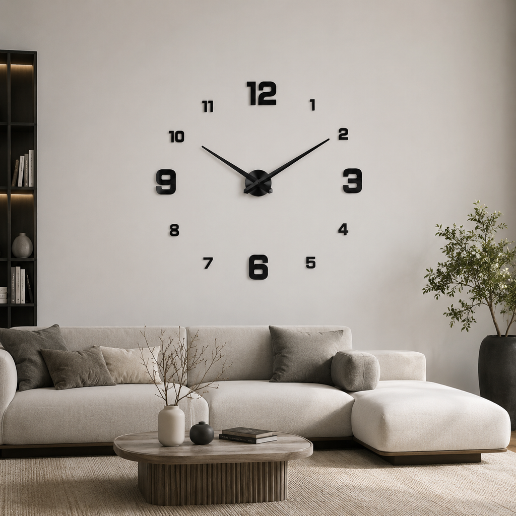 Horloge Murale Grand Format Acrylique Silencieuse 60–120cm 5 Modèles