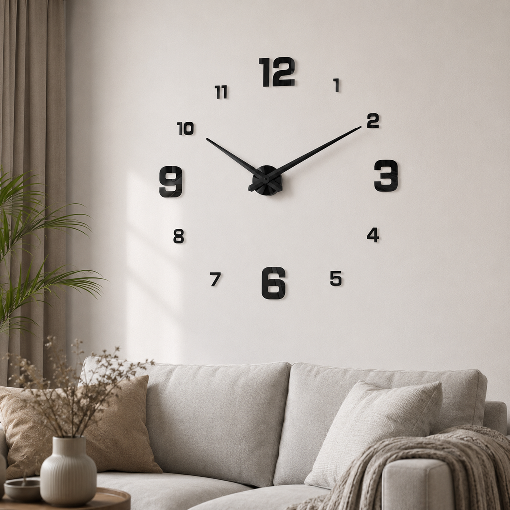 Horloge Murale Grand Format Acrylique Silencieuse 60–120cm 5 Modèles