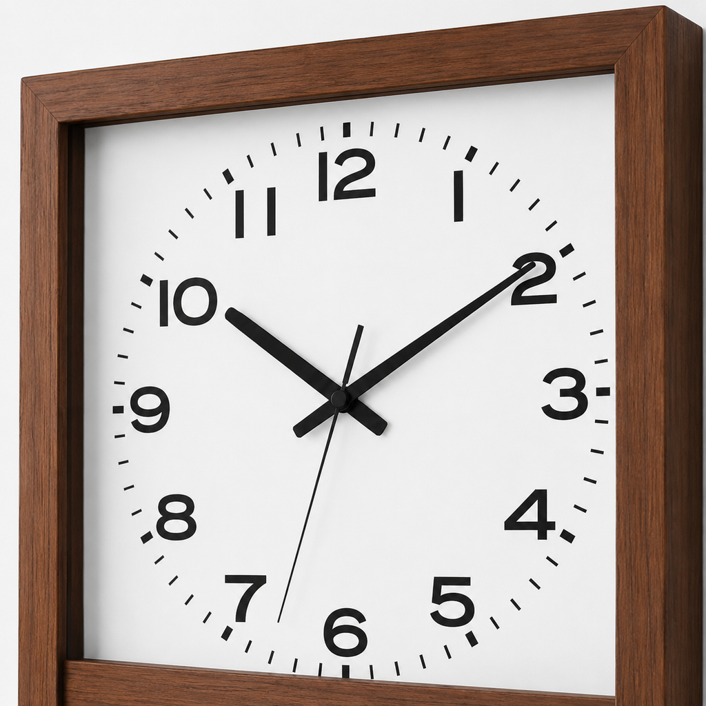 Horloge Murale à Balancier Bois & Bambou 25×37,5cm Mécanisme Silencieux