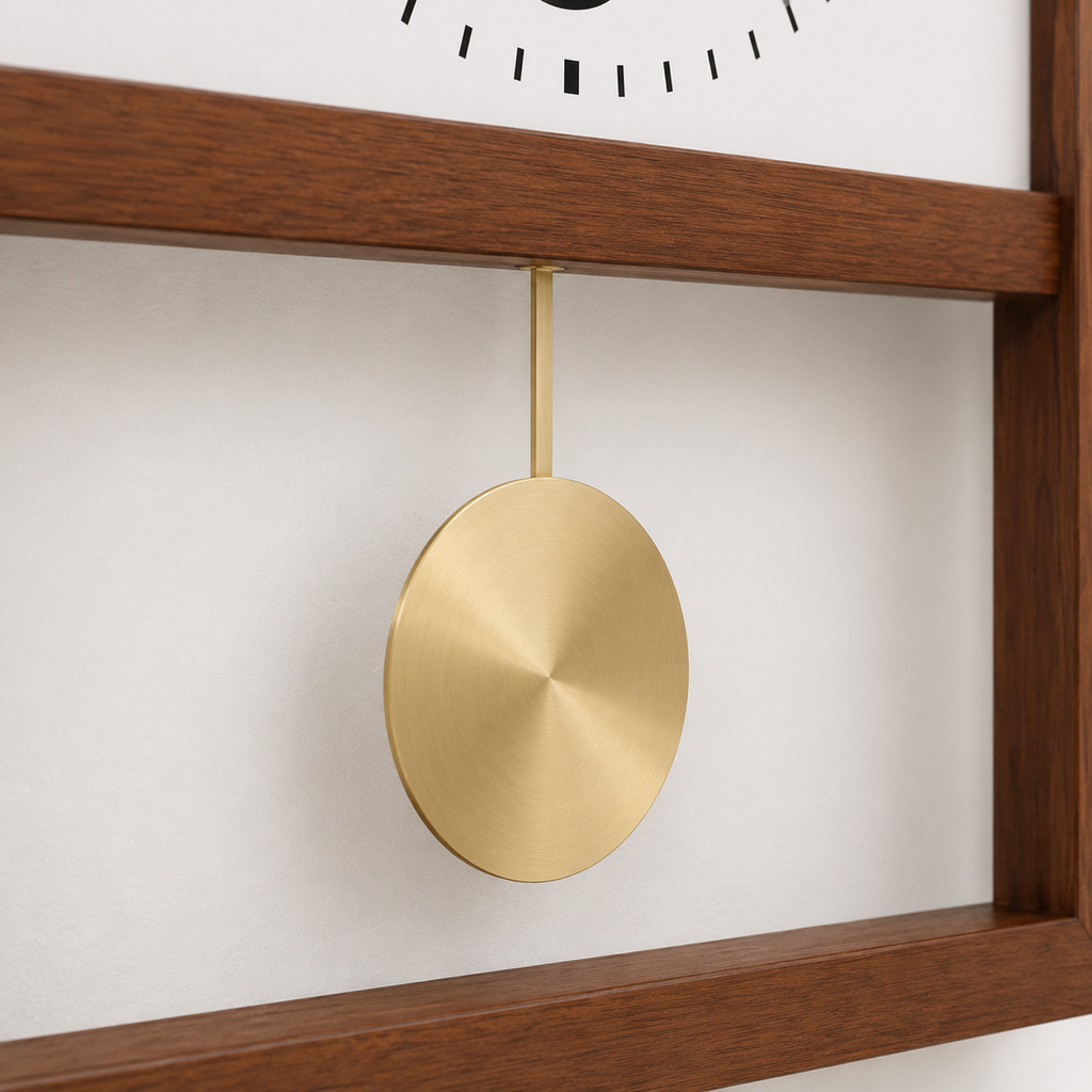 Horloge Murale à Balancier Bois & Bambou 25×37,5cm Mécanisme Silencieux