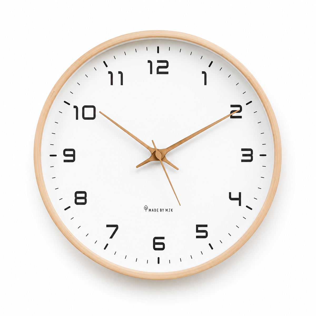 Horloge Murale Ronde Bois Nordique 30cm Mécanisme Silencieux 4 Modèles