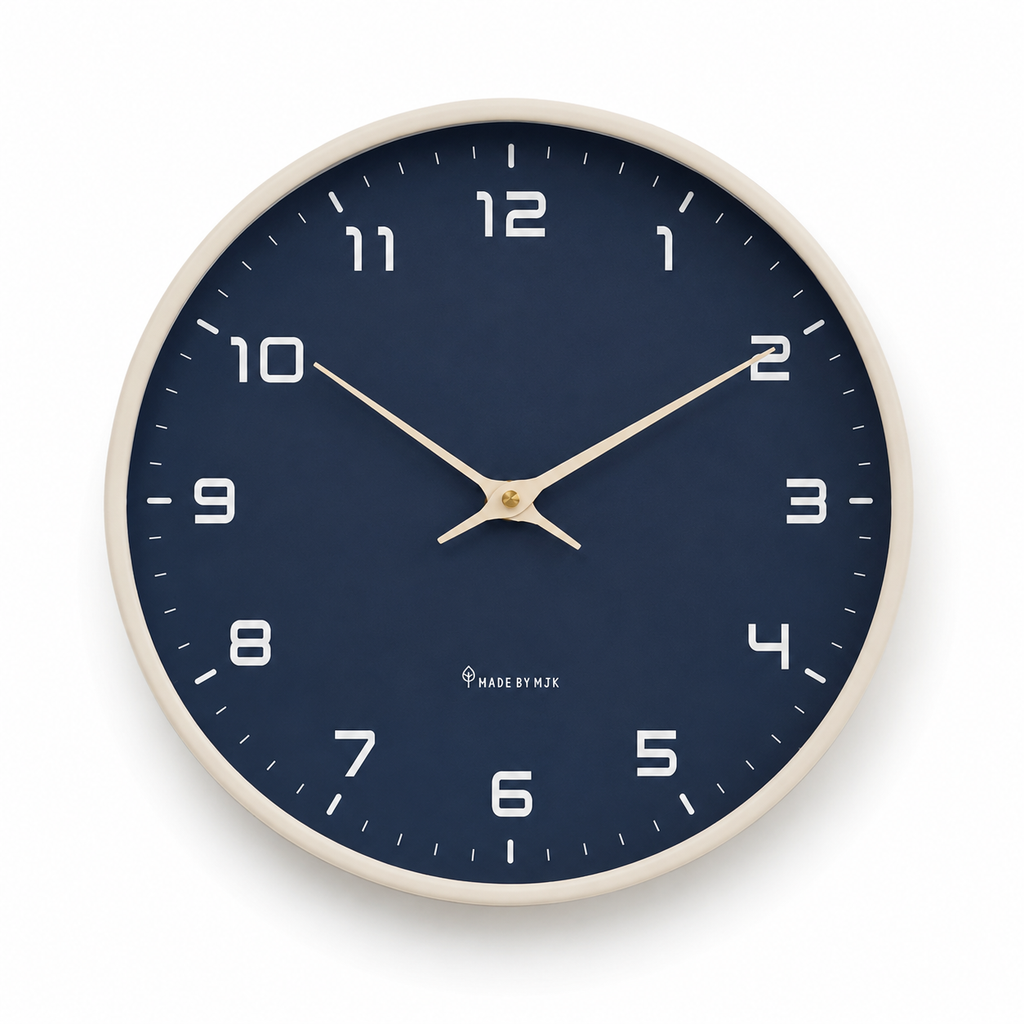 Horloge Murale Ronde Bois Nordique 30cm Mécanisme Silencieux 4 Modèles