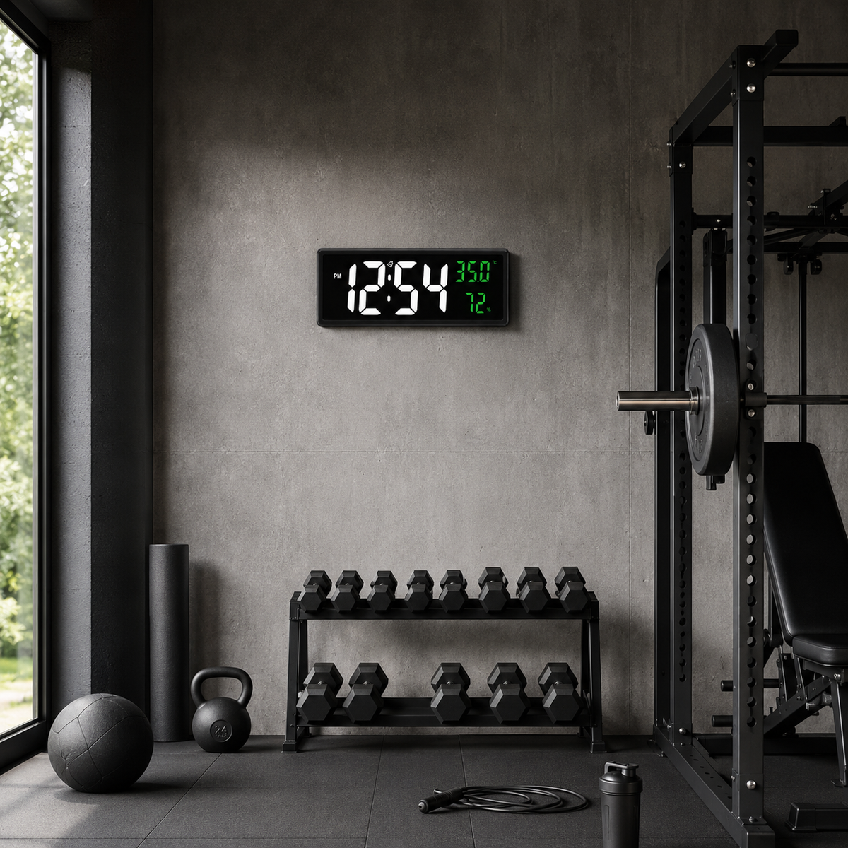 Horloge Murale Numérique LED 36,3cm Température Hygrométrie 3 Modèles
