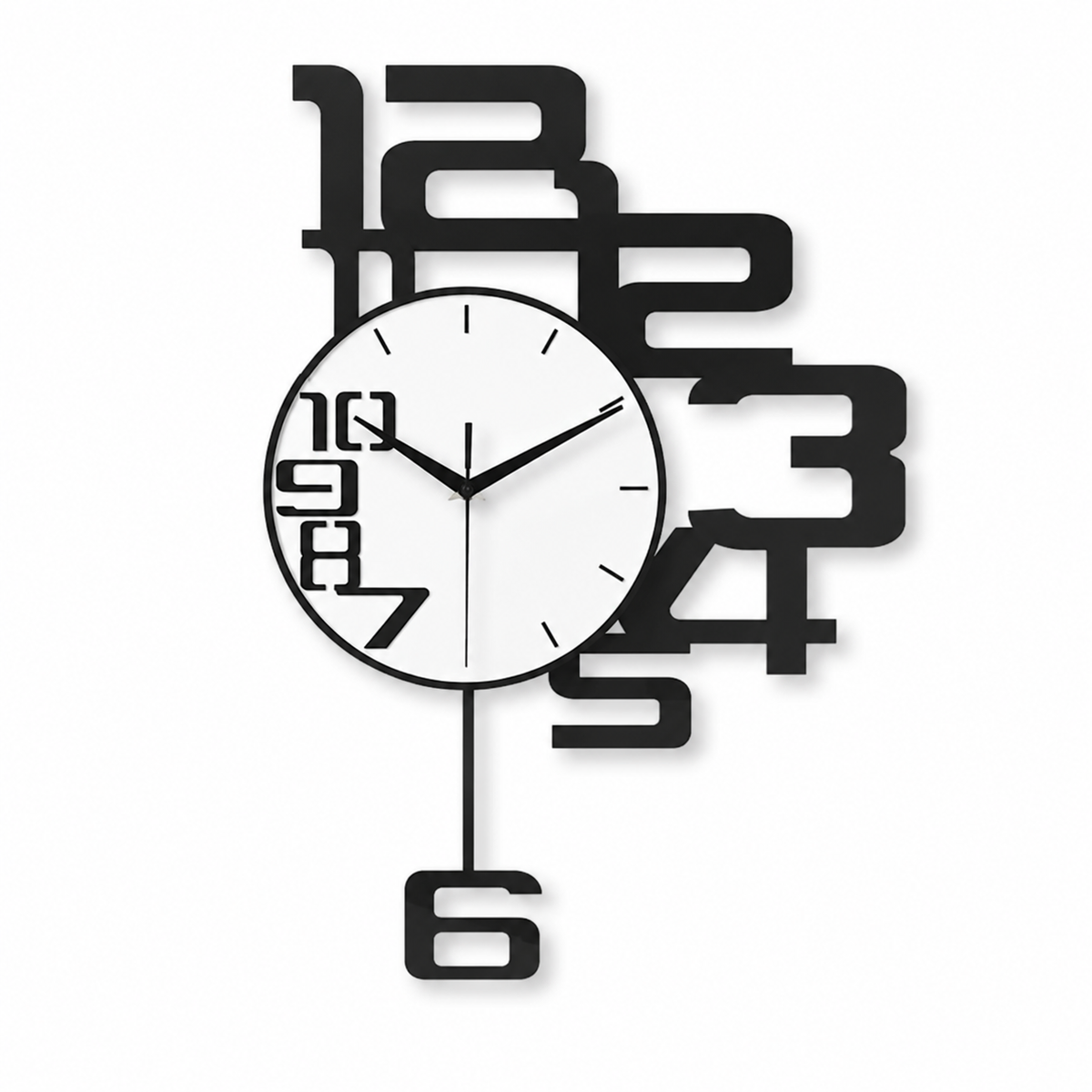Horloge Murale Balancier Acrylique 40×28cm Mécanisme Silencieux