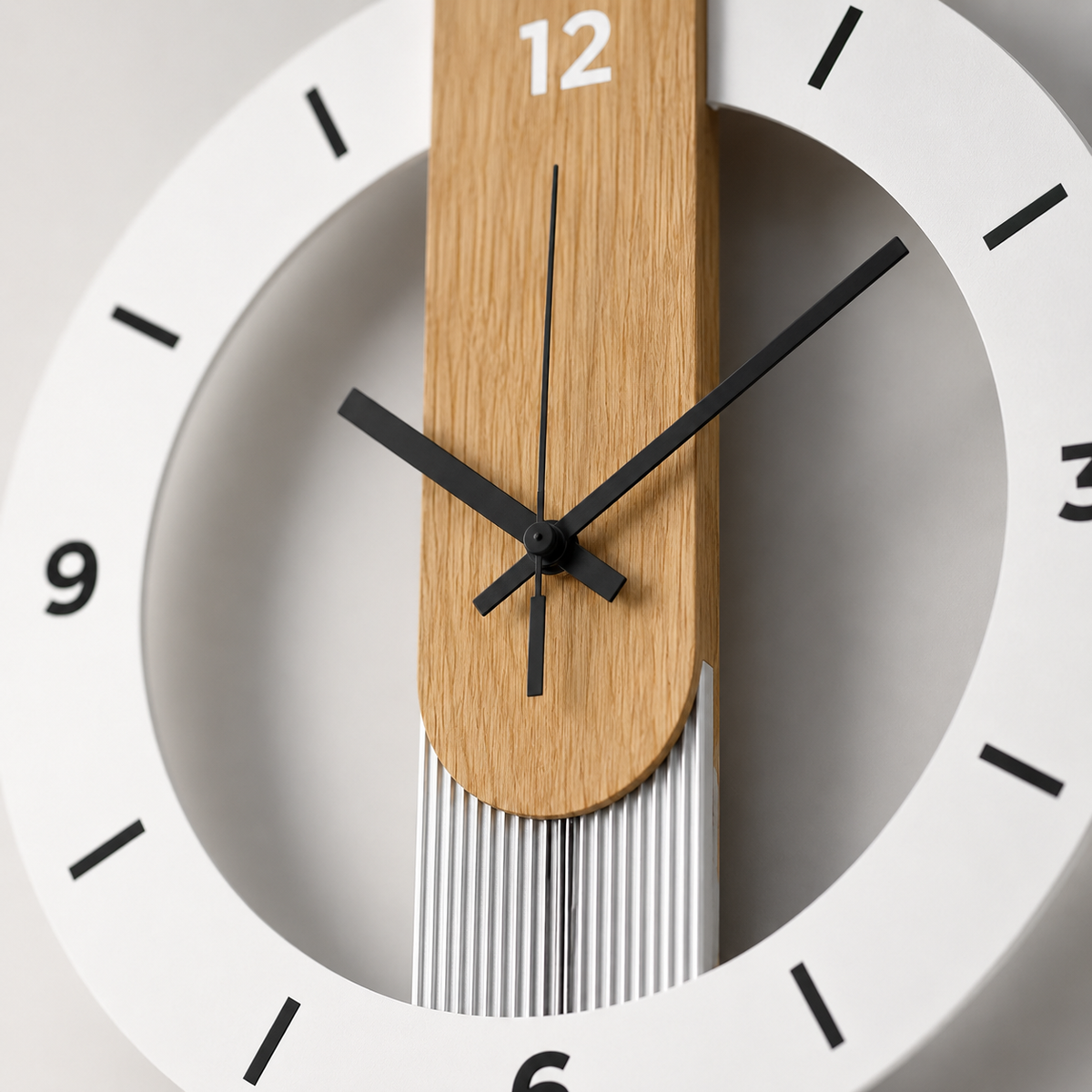 Horloge Murale Balancier Bois & Acrylique 39×28,5cm Mécanisme Silencieux