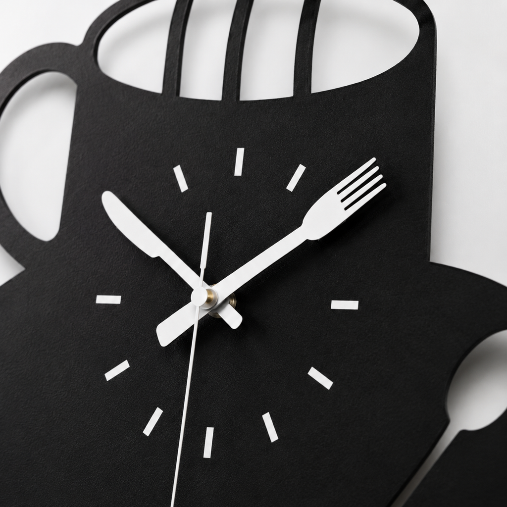 Horloge Murale Tasse Café Acrylique 30×29,3cm Mécanisme Silencieux