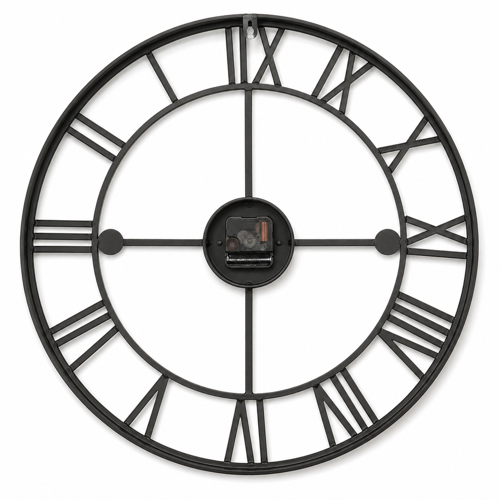 Horloge Murale Métal Vintage 40cm et 60cm Silencieuse 2 Modèles