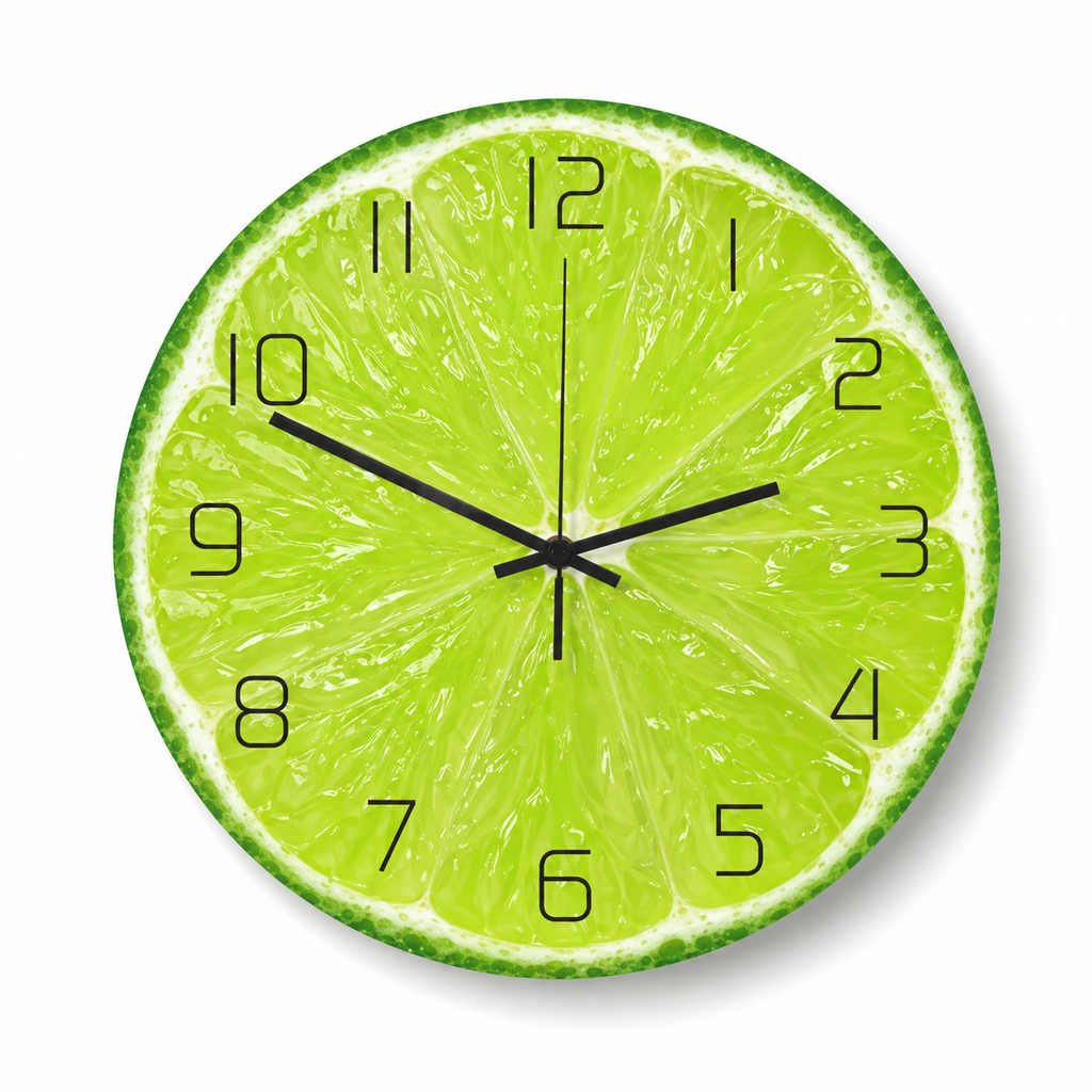 Horloge Murale 30 cm Silencieuse Motif Fruit — 4 Modèles
