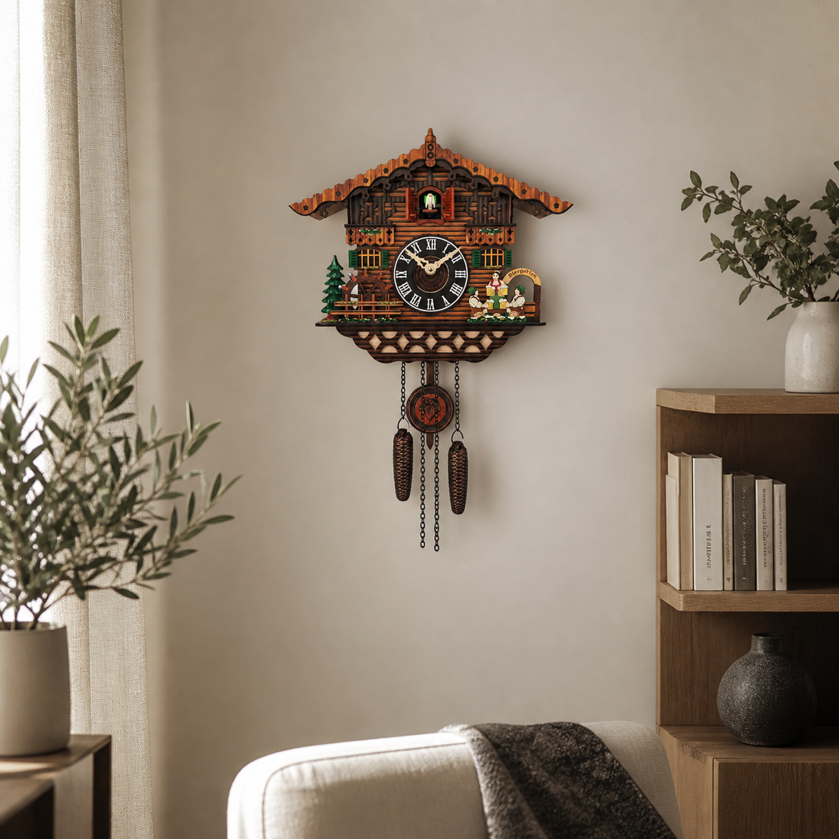 Horloge Murale Coucou Pendule Sonore — 2 Modèles