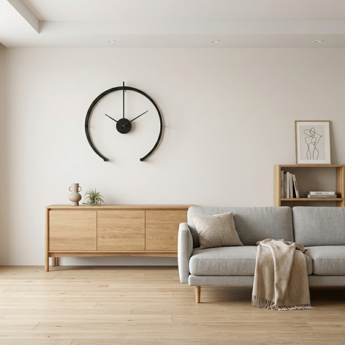 Horloge Murale Design Fer Noir 50 cm Silencieuse