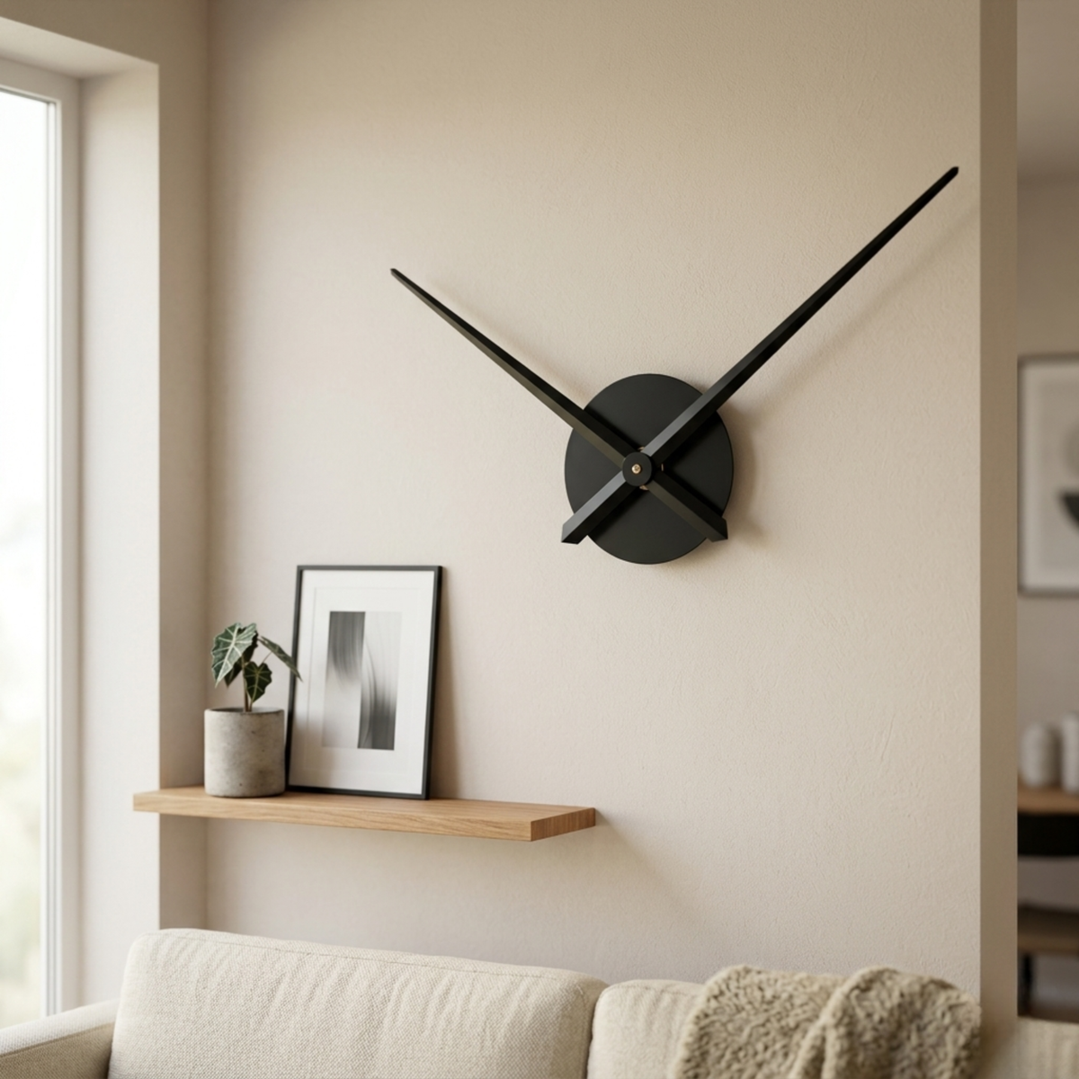 Horloge Murale Design Métal Grandes Aiguilles 38 cm — 3 Coloris