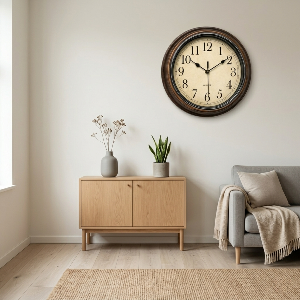 Horloge Murale Rétro 30,5 cm Silencieuse — 6 Modèles