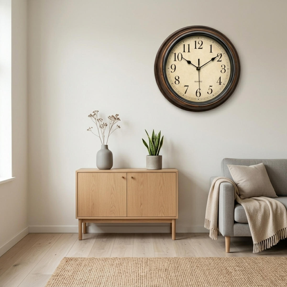 Horloge Murale Rétro 30,5 cm Silencieuse — 6 Modèles
