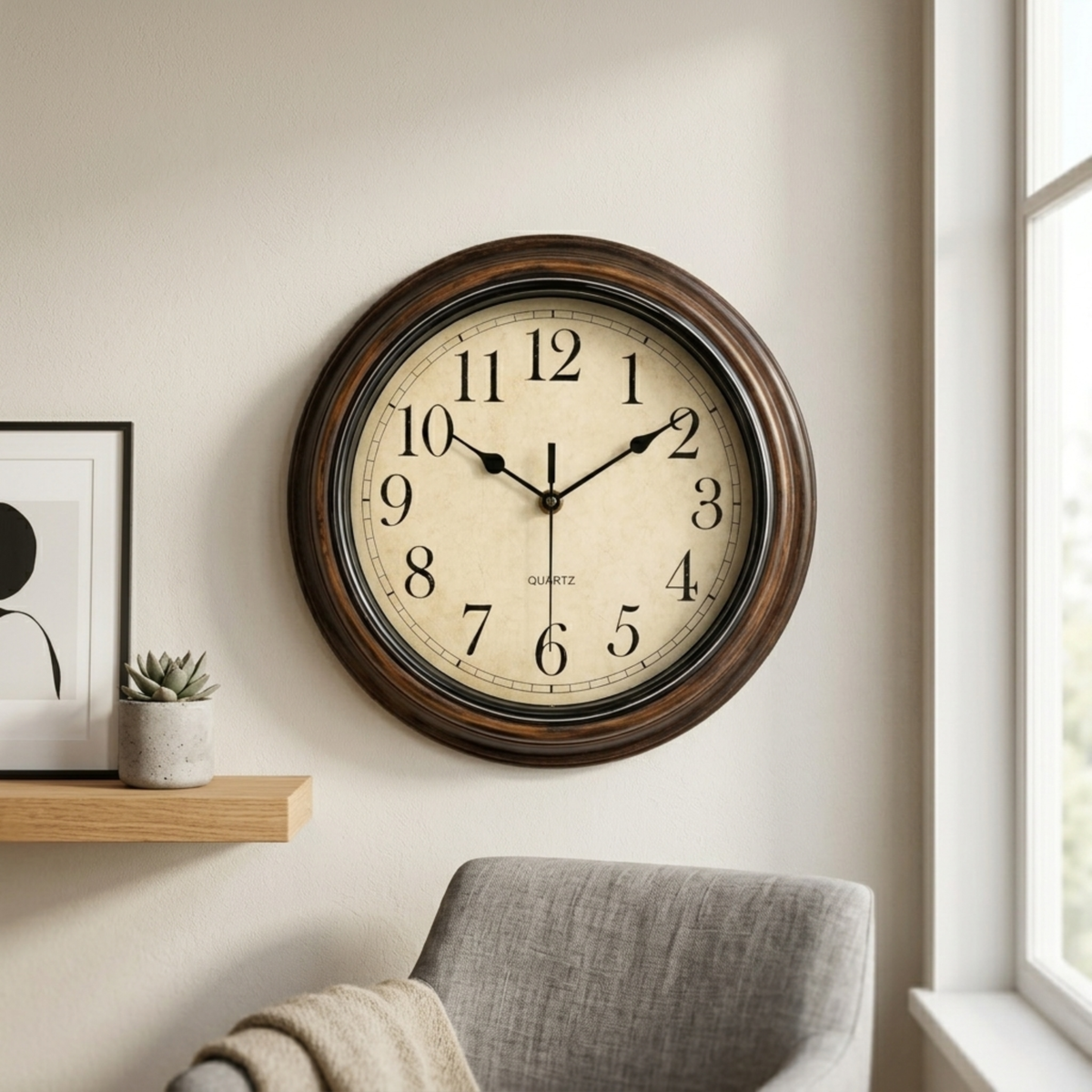 Horloge Murale Rétro 30,5 cm Silencieuse — 6 Modèles